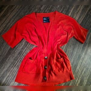 American Eagle Red Cardigan Large Classic Preppy Layer